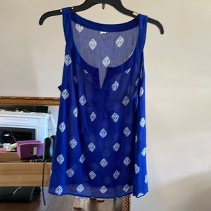 A gorgeous navy blue diaphanous top